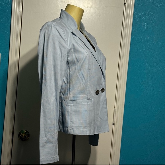 CAbi 725 WedgeWood Jacket Light Blue Double-Breasted Blazer Raised Collar 6 NWT - Picture 7 of 16